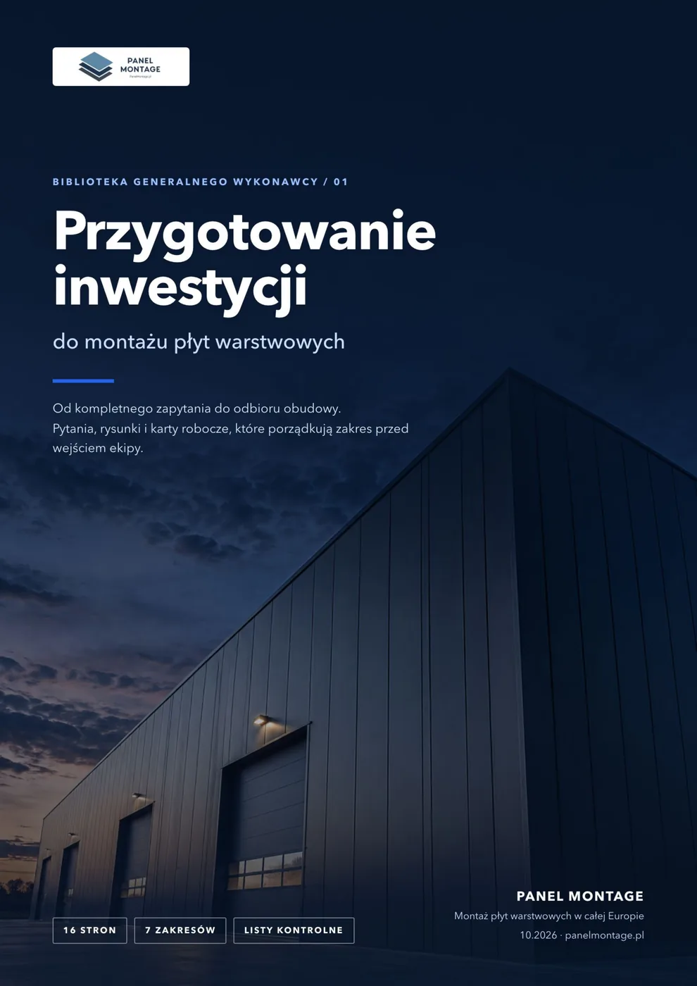 Okładka poradnika Panel Montage: Przygotowanie inwestycji do montażu płyt warstwowych